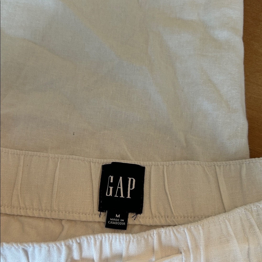 Gap White Drawstring Linen Pants - image 2